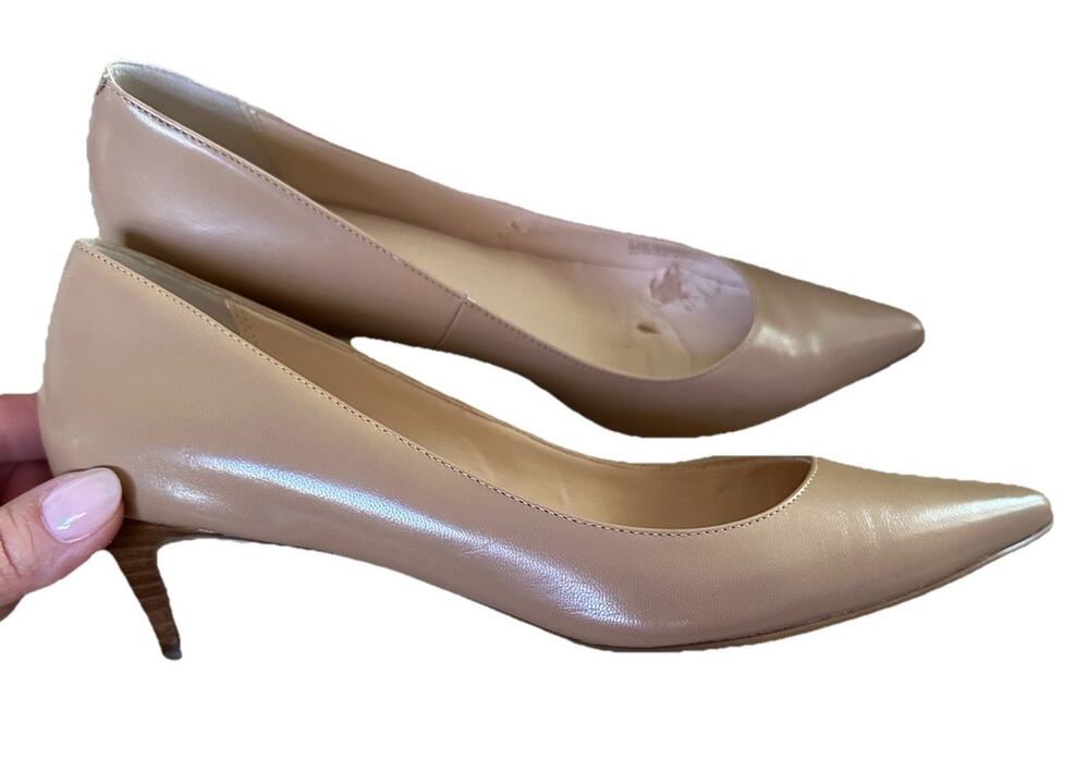 Cole Haan Kitten Heels Women’s Size 6.5 Pointed Toe Shoes Tan Leather